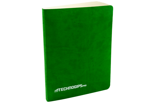 Softcover-Notizbuch mit grünem Kunstleder und Siebdruck